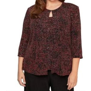 Alex Evenings Scoop Neckline Glitter Twinset